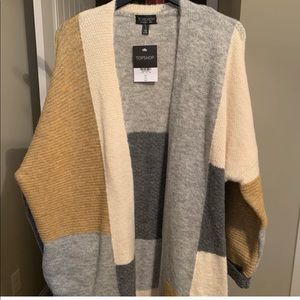 Topshop Patchwork Oversized Sweater Cardigan